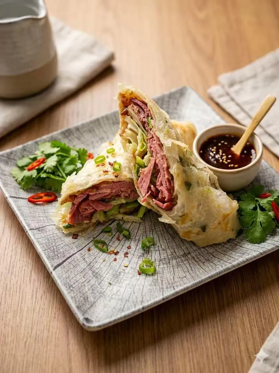 Beef Scallion Roll at Joyee Dumpling House, Chinese Restaurant in Oceanside